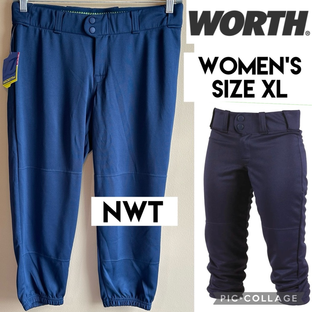 NWT WORTH Womens Softball Pants Navy FPEX Fastpitch Low Rise Size XL